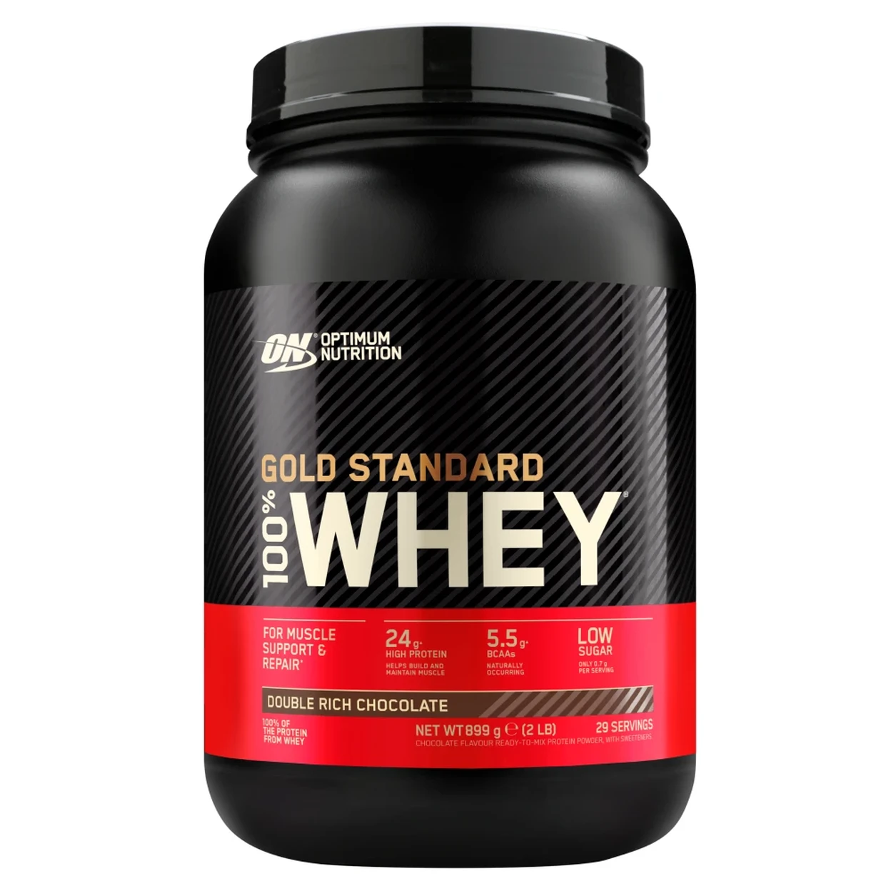 Optimum Nutrition Gold Standard 100% Whey Protein Double Rich Chocolate Protein Nutrition Powder Flavour - 899g