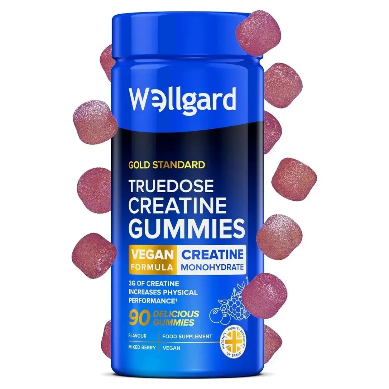 Wellgard Creatine Strength Support Gummies Mixed Berry 3000mg Flavour - 90 Gummies