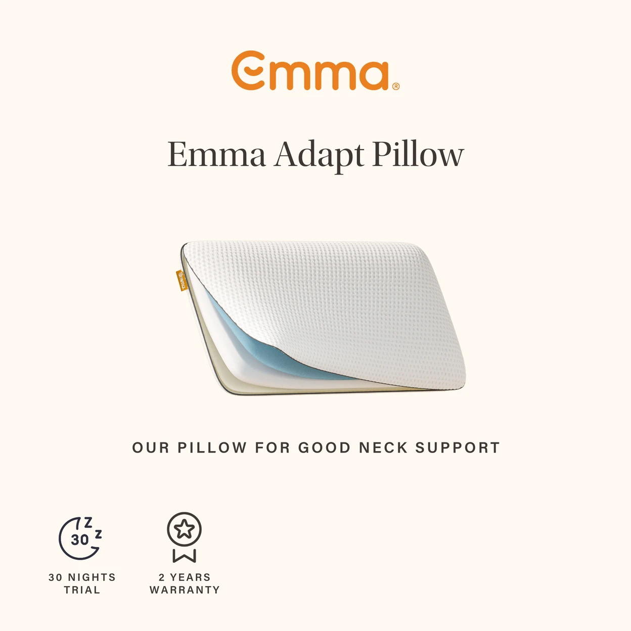 Emma Pillow Adapt Memory Foam Medium Firm