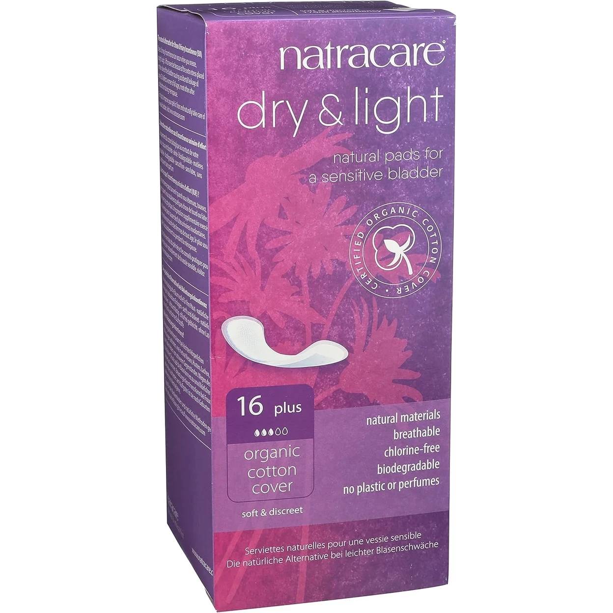 Natracare Dry & Light Incontinence Plus 16 Pads