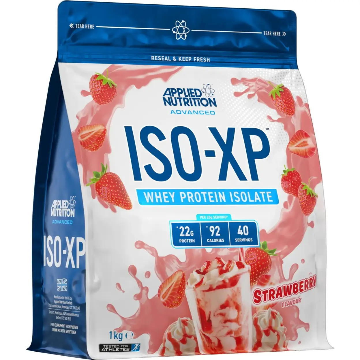 Applied Nutrition ISO-XP Whey Protein Isolate Strawberry Protein Nutrition Powder Flavour - 1kg