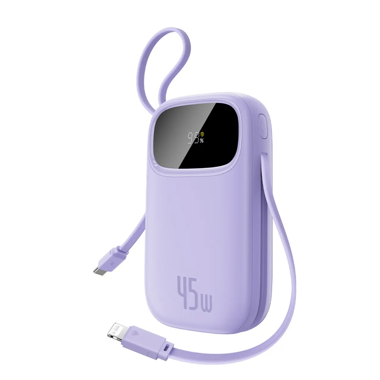Baseus EnerFill FC31 Qpow 3 Digital Display Power Bank with USB-C+iP Cables 10000mAh 45W Nebula Purple