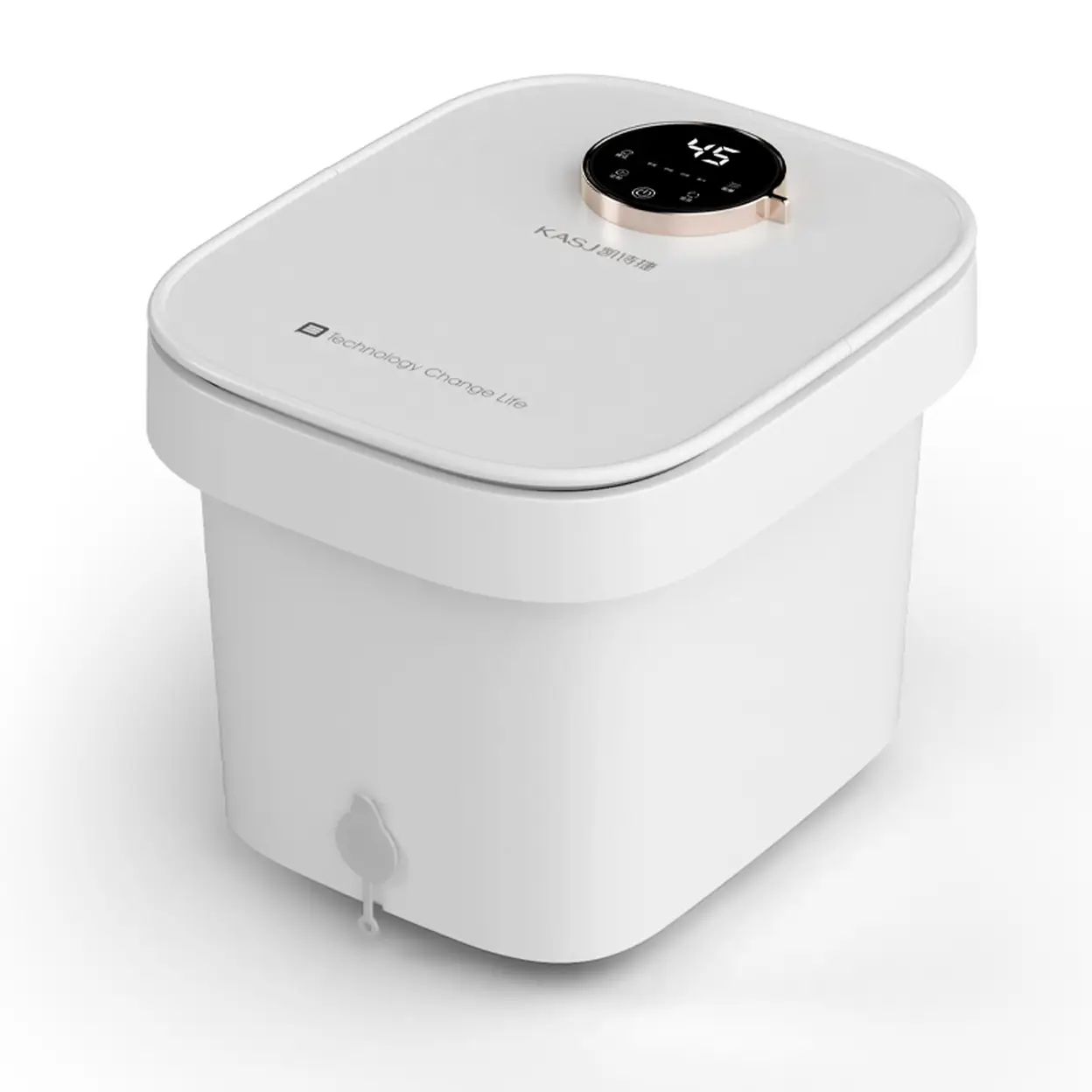 KASJ T6 Foot Spa Bath Massager with Automatic Massage, Constant Temperature Heating, Removable & Washable, White