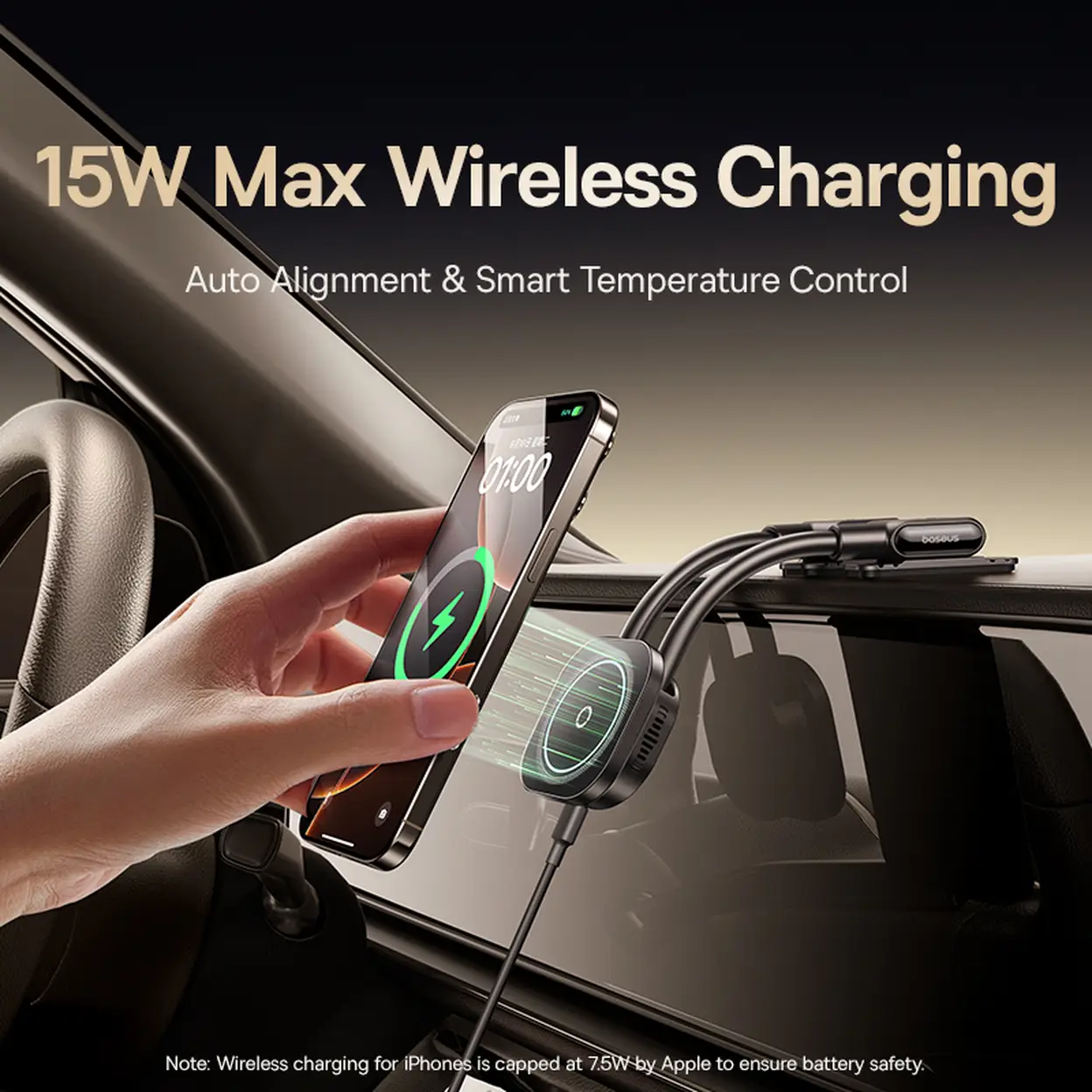 Baseus PrimeTrip C03sPro Magnetic Wireless Car Charger Mount (Stick-On Type, Cosmic Black)