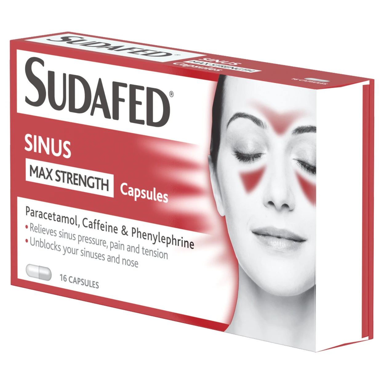 Sudafed Sinus Relief Capsules Max Strength - 16 Capsules