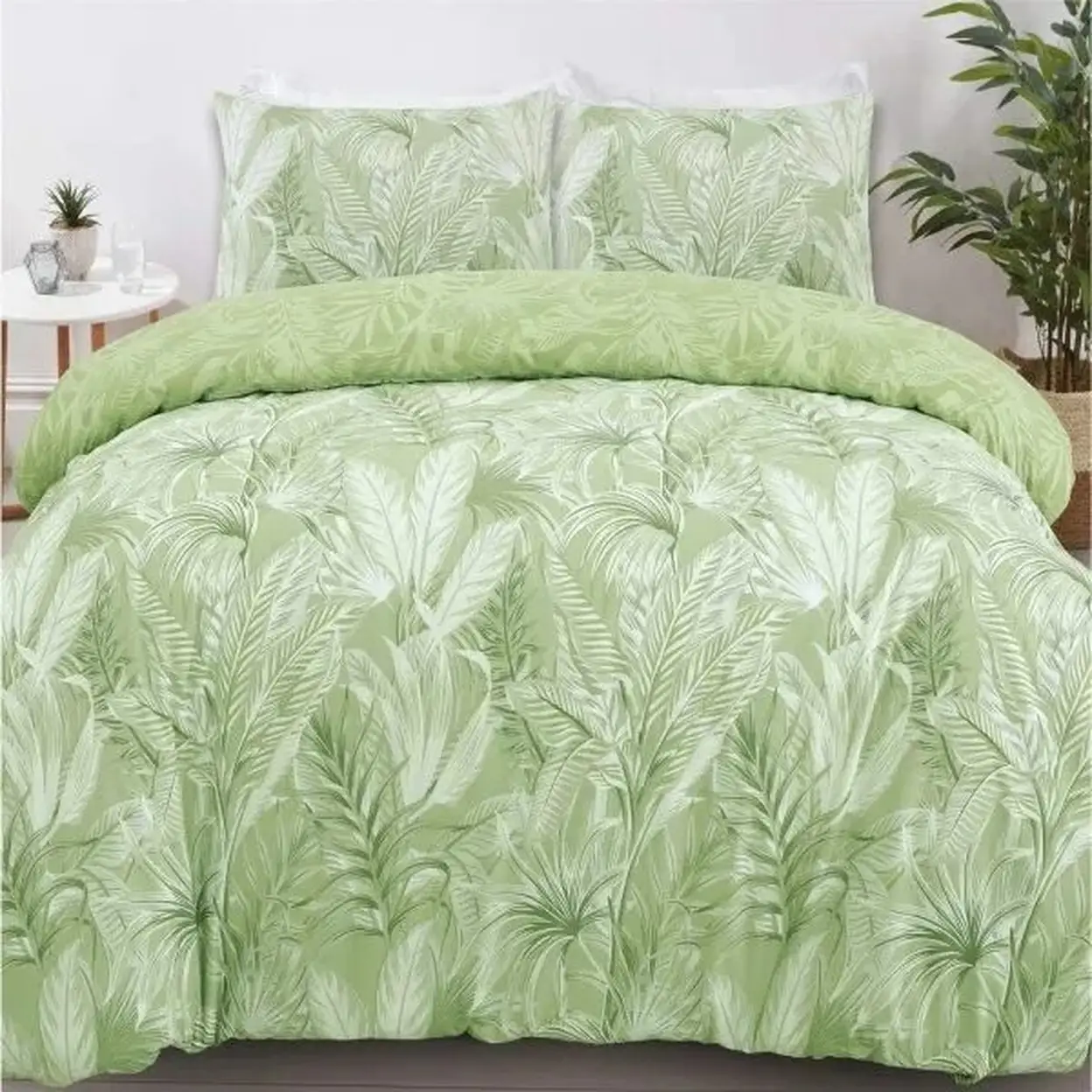 NightComfort Duvet Cover Set Madeira Reversible Green Double