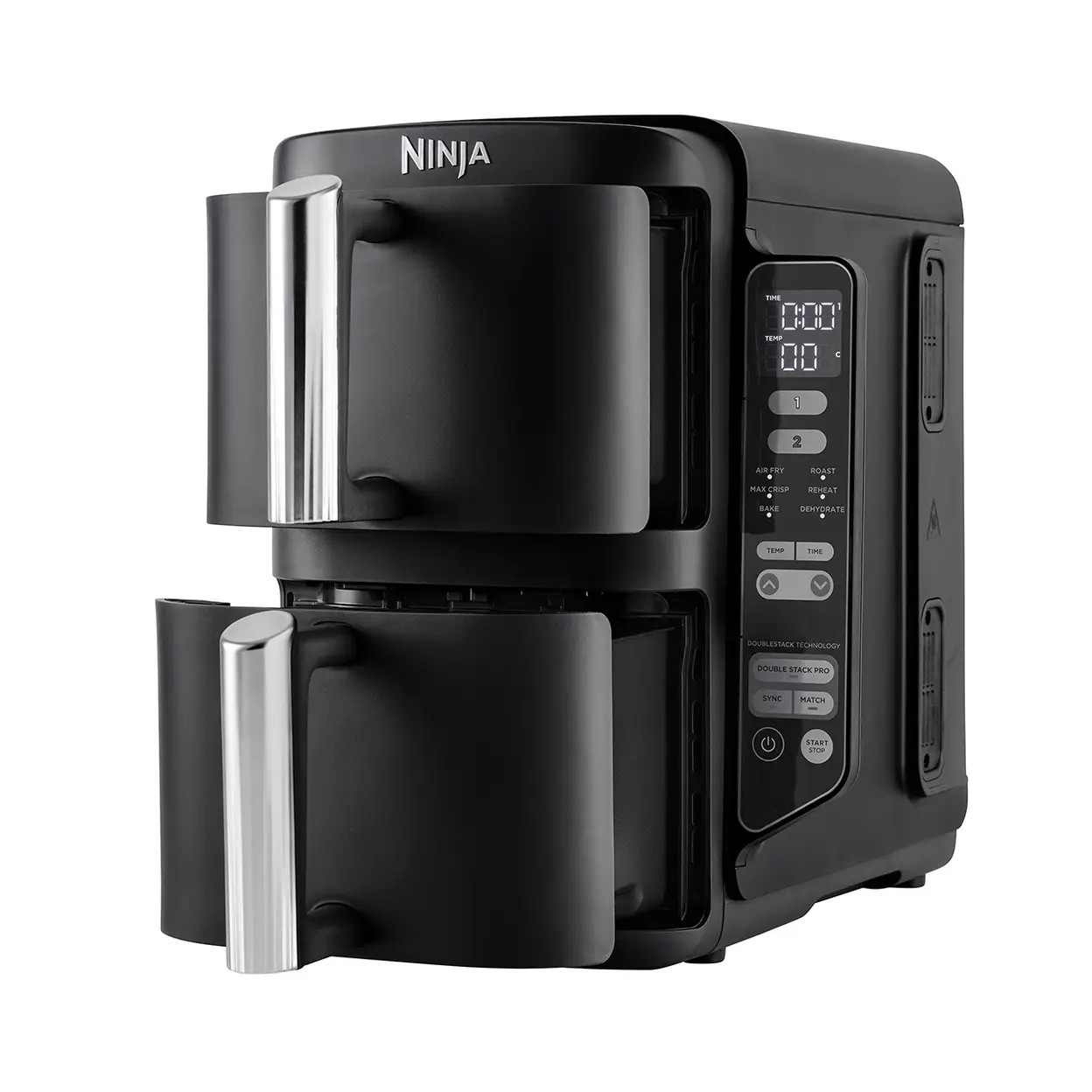 Ninja Double Stack 2-Drawer Air Fryer - 7.6L, Vertical Space-Saving Design, 4 Cooking Levels, 6 Cooking Functions, SL300UK