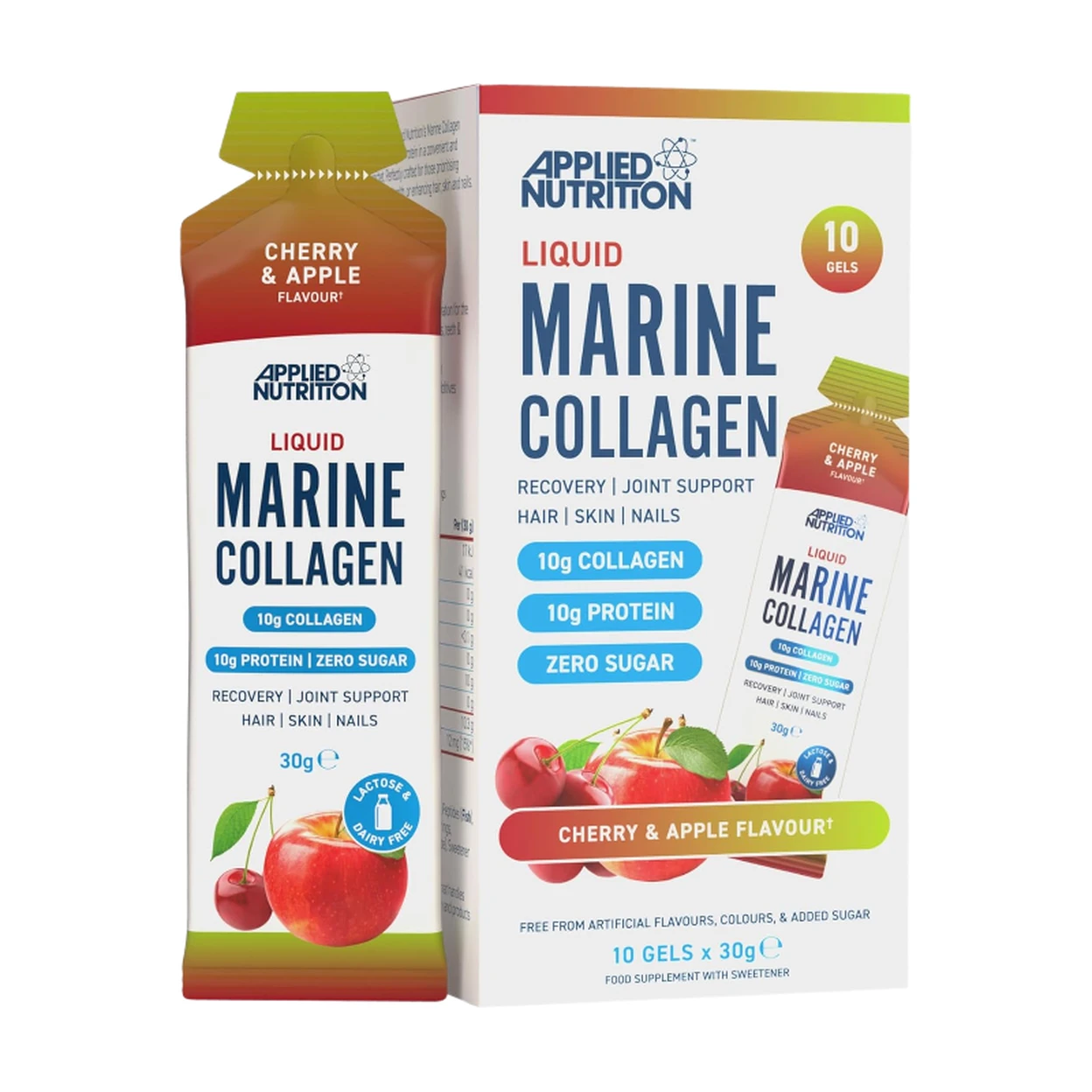 Applied Nutrition Marine Collagen Beauty Support Liquid Cherry & Apple Flavour - 10 x 30g