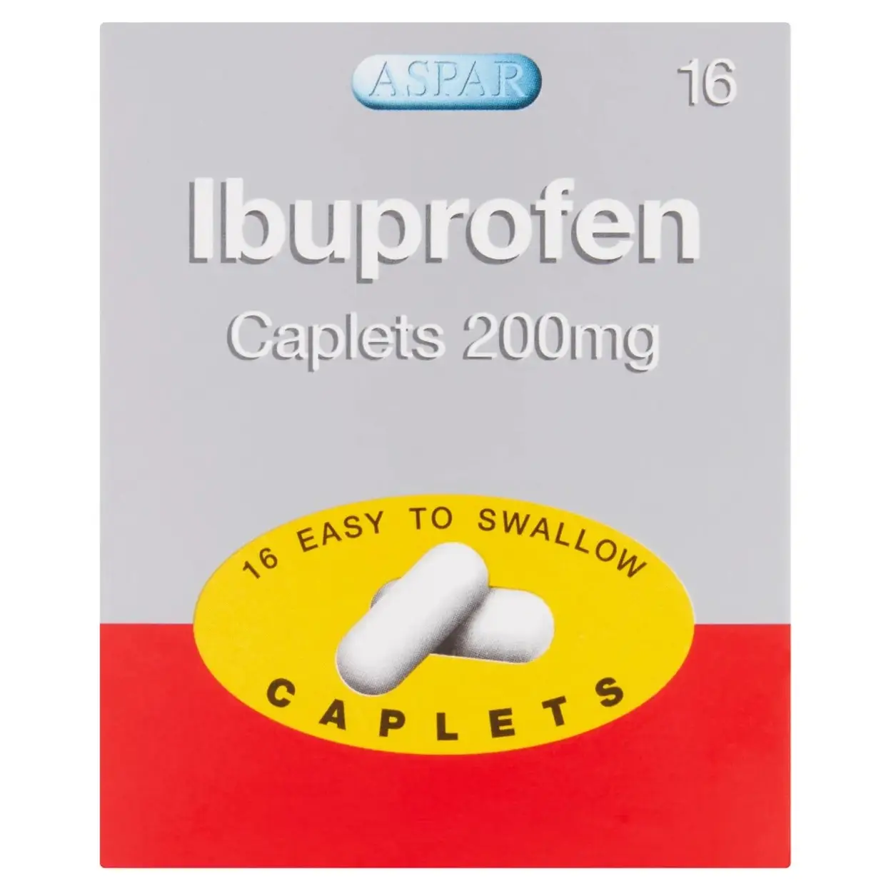 Aspar Ibuprofen Pain Relief Caplets 200mg - 16 Caplets