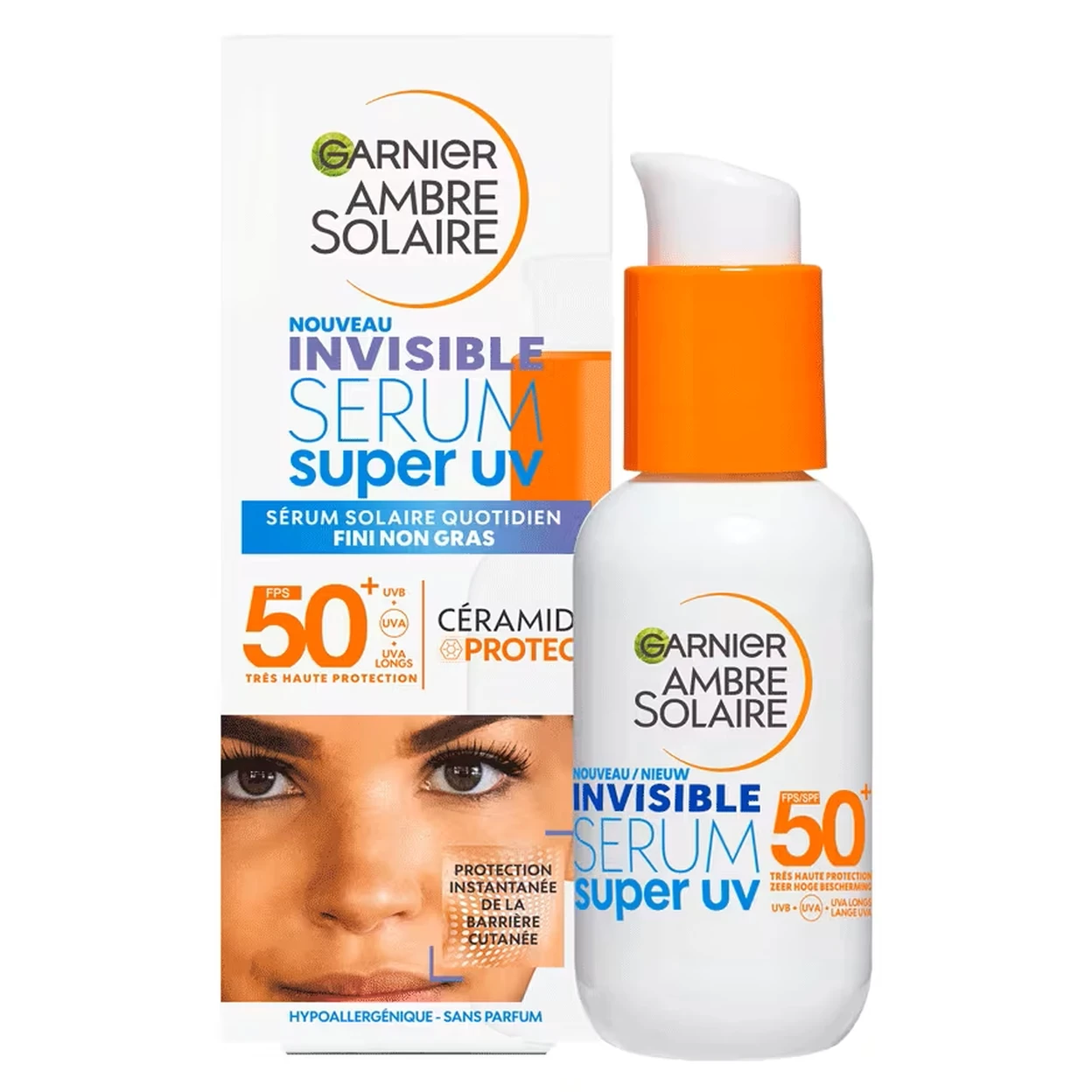 Garnier Ambre Solaire SPF 50+ Super UV Invisible Serum Moisturiser for Face 30ml